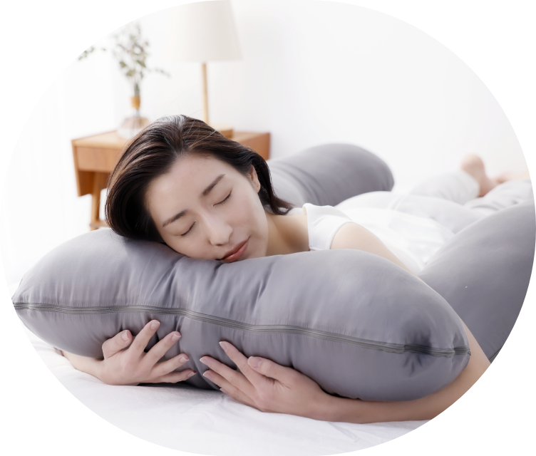 【ほぼ未使用】ハグモッチプレミアム 快眠 枕 抱き枕(グレー) 補充綿付 授乳枕 ほぼ未使用】ハグモッチプレミアム 快眠 枕 抱き枕(グレー
